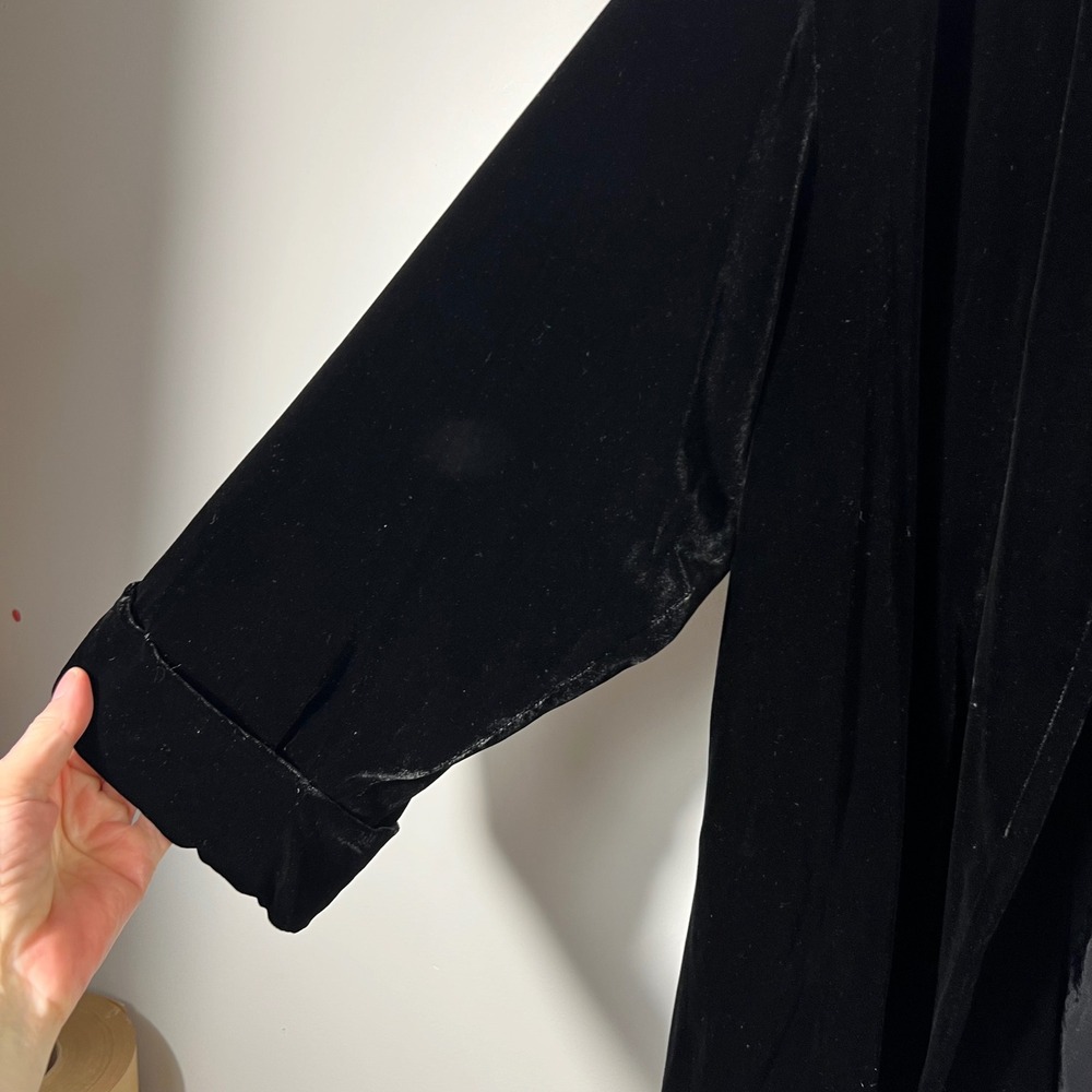 Laura Ashley Silk Blend Velvet Jacket Blazer Evening Coat Black L Viscose Silk - Picture 4 of 10